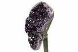 Deep-Purple Amethyst Geode With Metal Stand - Uruguay #364443-3